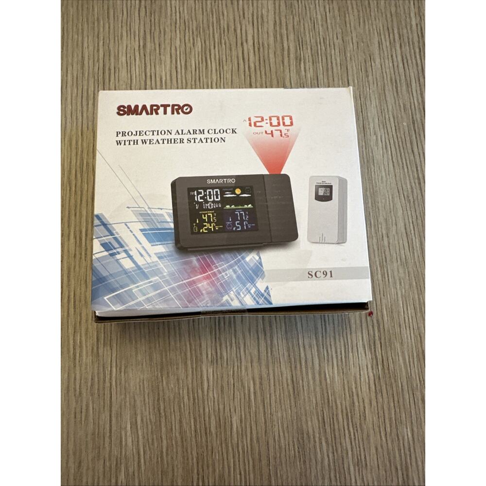 smartro projection alarm clock and weather station sc91- Open box